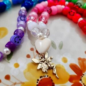 Charming Handmade Kandi Neclace w Fairy Pendant